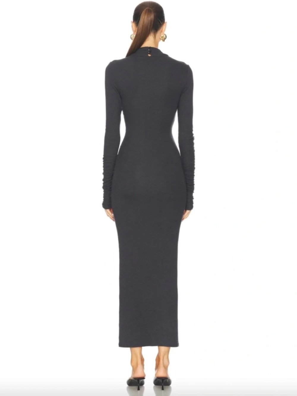 NWT SER.O.YA Mock Neck Long Dress - Color Grey in Size Small - Picture 2 of 7
